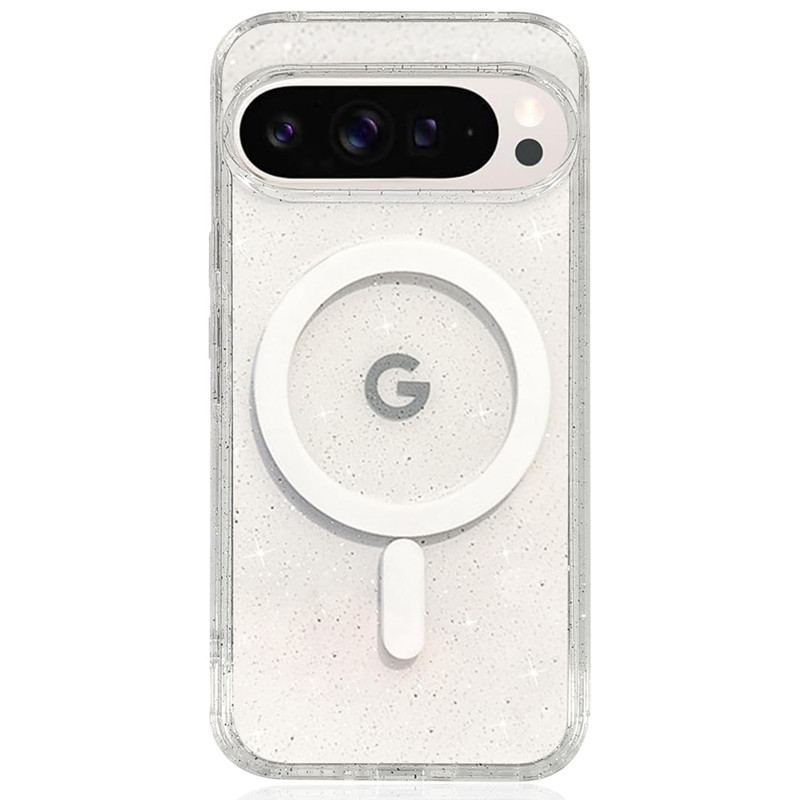 Google Pixel 9 - 마그네틱 블링 글리터 투명 반짝이 스파클
