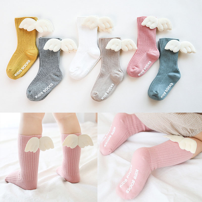새 아기 소녀 무릎 높은 양말 천사 날개 여름 가을면  - Baby Sock Oximeter 리뷰 및 가격