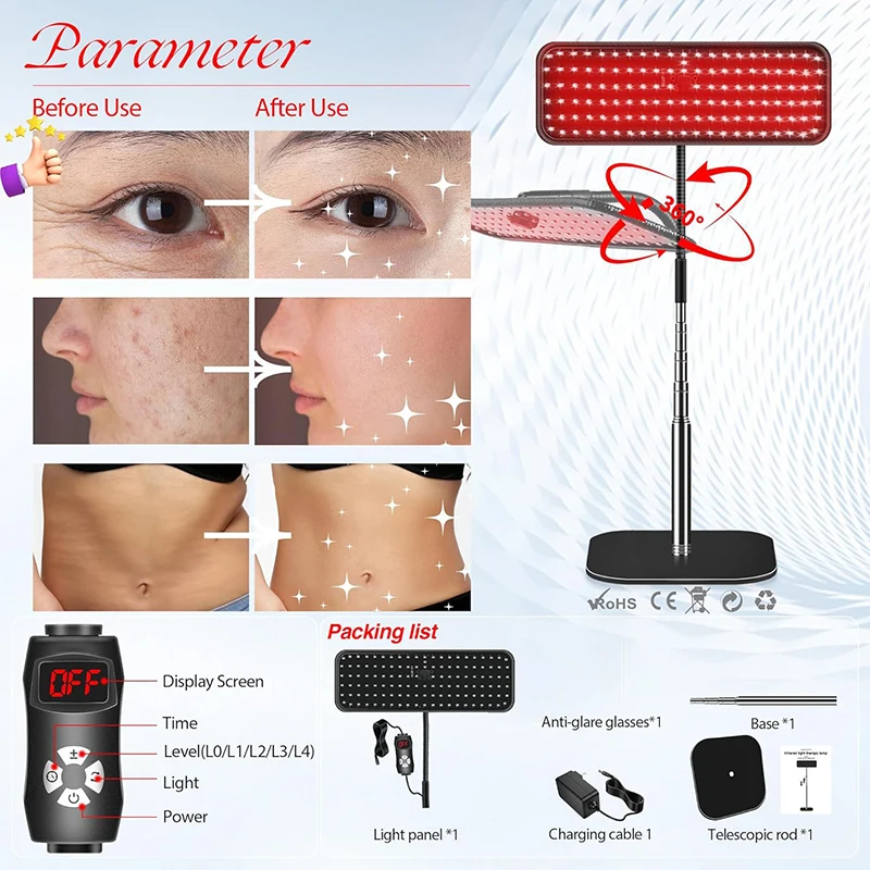 660nm 850nm LED 적색광 치료 패널 스탠드  - Galvanic Skin Sensor 리뷰 및 가격